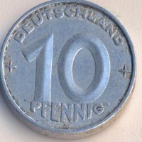 Германия 10 пфенига 1952 година, снимка 1 - Нумизматика и бонистика - 42988452
