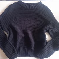 H&M черен дамски пуловер , снимка 1 - Блузи с дълъг ръкав и пуловери - 43938494