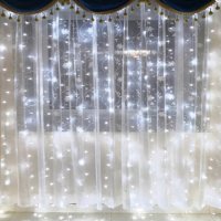 Студено бяла Постоянно светеща Завеса 20 Въжета 720л 3 х 3м опция снаждане, снимка 3 - Лед осветление - 38223631