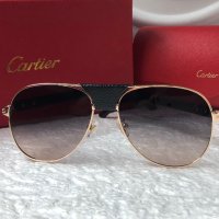 Cartier 2022 мъжки слънчеви очила с кожа, снимка 8 - Слънчеви и диоптрични очила - 37441185