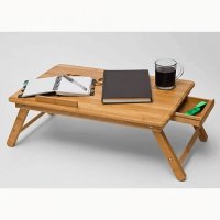 Бамбукова маса за лаптоп с вградени охладители BAMBOO E-TABLE, снимка 2 - Други стоки за дома - 38590295