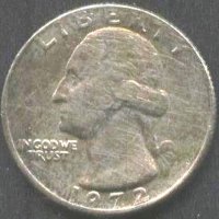 Монета 25 цента 1|4 долар 1972 от САЩ, снимка 1 - Нумизматика и бонистика - 32494683