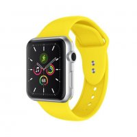 Силиконова каишка Apple watch 7 – 41mm, 45mm  жълта, Yellow, снимка 1 - Смарт часовници - 35512831