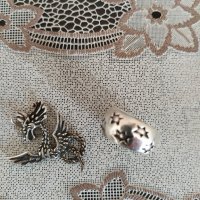 Сребърна бижутерия - халка и висулка, снимка 1 - Колиета, медальони, синджири - 28597030