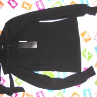 Нов Дамски Оригинален Топ Блуза  с панделка Официален Стил р-р ХС С М, снимка 3 - Костюми - 43212640