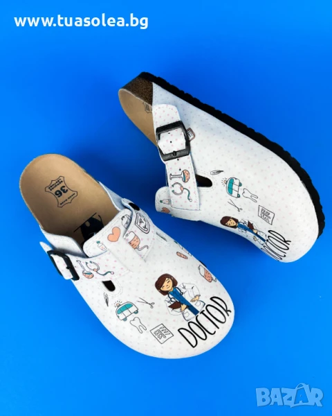 🥁 Намаление - Ортопедични чехли със стелка от естествена кожа | Марка Tuasolea, снимка 1