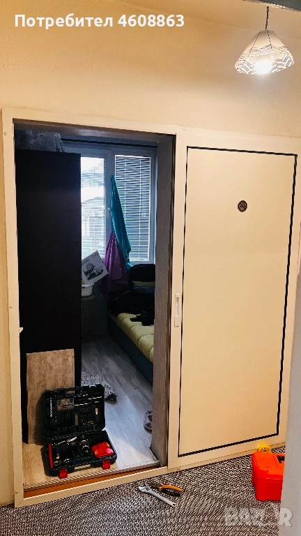 Плъзгаща алуминиева врата с рамка , снимка 1