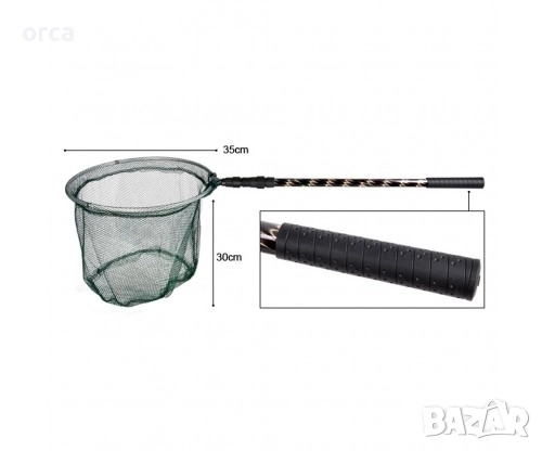 Кеп за риболов 1.80м сгъваем с алуминиева дръжка и мрежа, снимка 1