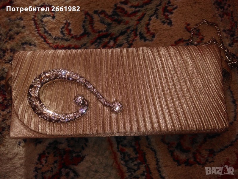 Официална дамска чантичка - старо злато, снимка 1