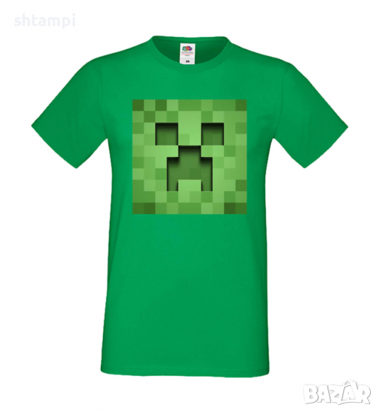 Мъжка тениска Creeper Face 3,майнкрафт,Minecraft,Игра,Забавление,подарък,Изненада,Рожден Ден., снимка 1