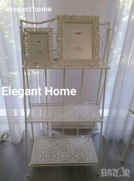 Метална етажерка  Цвят - слонова кост Размери - 60 см/30 см/118 см височина, снимка 1