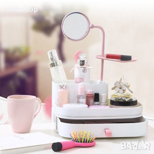 Козметичен органайзер с огледало Cosmetic Organizer and Mirror, снимка 1