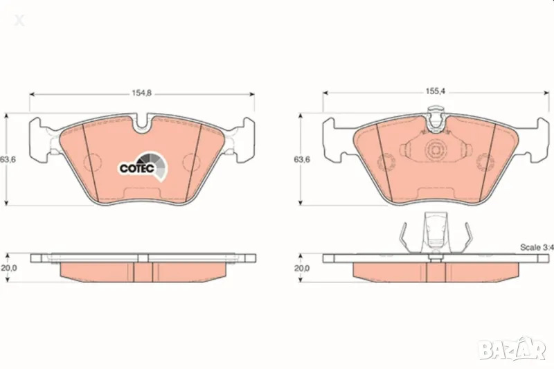 SIMER 416.2 Предни накладки BMW 3 (E46) BMW 5 (E39) 1995-2006 OE 34116761278 / OE 6761280 /, снимка 1