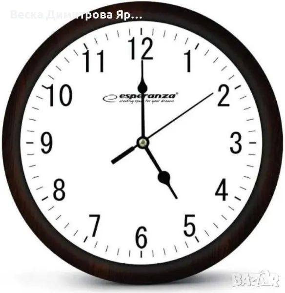 Стенен часовник, 30см., големи цифри, кварц, бял, снимка 1