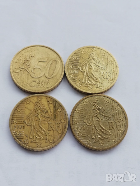 лот 50 евро-цента Франция 1999-2002 г., снимка 1