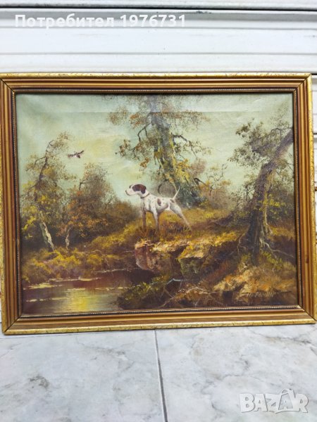 Картина " Ловна сцена" пейзаж, снимка 1