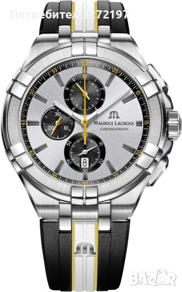 Kварцов часовник MAURICE LACROIX Special Edition,хронограф,дата,гумена каишка, снимка 1