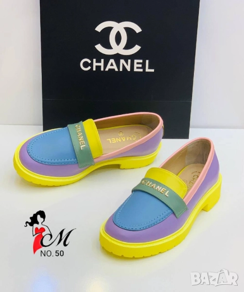 мокасини от естествена кожа chanel, снимка 1