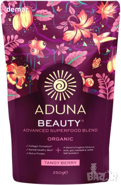 Aduna органичен прах за смутита/сокове и кисело мляко 250 g,, снимка 1