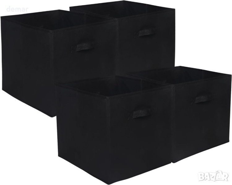 Комплект 4 сгъваеми кутии детски органайзер за съхранение размер 33 x 38 x 33 см, розови, снимка 1