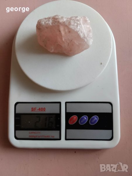  Розов кварц - необработен : произход Мозамбик - 216 грама , снимка 1