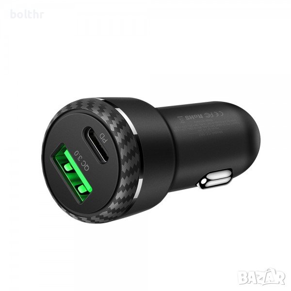 Зарядно Устройство За Автомобил Xmart – USB QC3.0, USB A, USB C, снимка 1