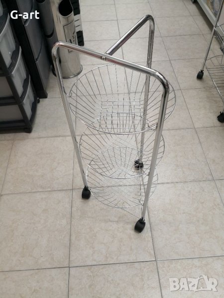 Метална овална етажерка с колела, снимка 1