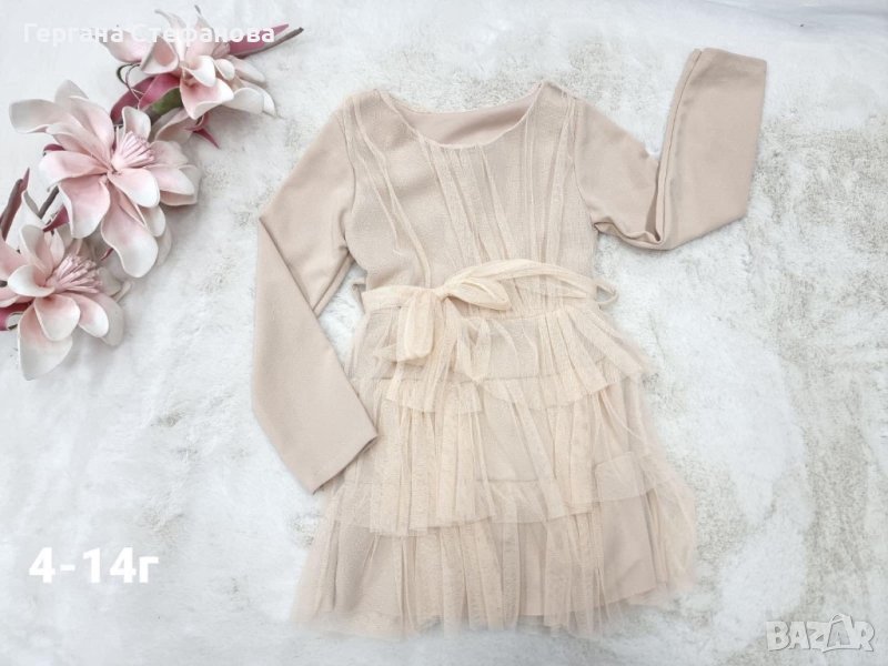 Празнична рокля  Размери -4г.6г.8г.10г.12г.14г. Цена -45 лв, снимка 1