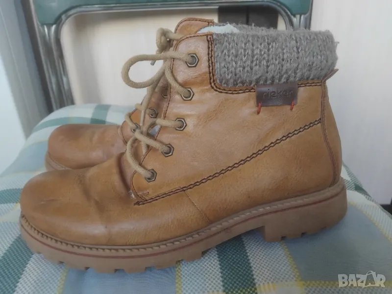 RIEKER 100% оригинални ботуши естествена кожа (стават за сняг и киша), снимка 1