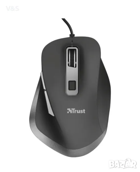 Мишка Trust Fyda, Жична, Ергономична, USB, Черен/Сив, снимка 1