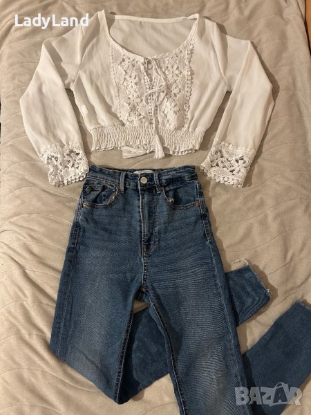 Дънки Stradivarius и блуза , снимка 1