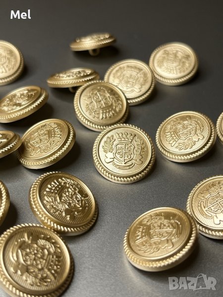 Луксозни златисти метални копчета, кръгли, диаметър: 20мм/2см, снимка 1