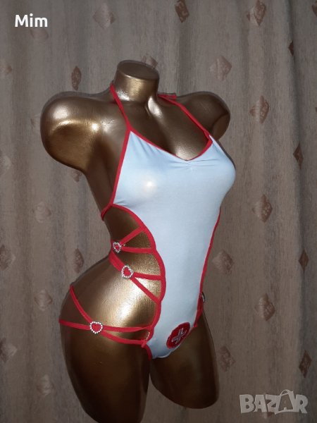 М Бяло еротично боди медицинска сестра , снимка 1