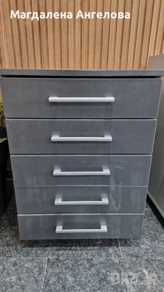 Тъмносив шкаф с чекмеджета-5бр., снимка 1
