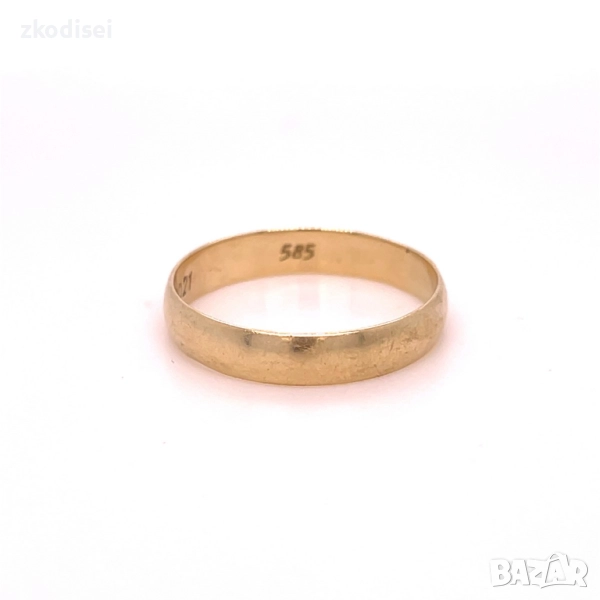 Златен пръстен брачна халка 2,60гр. размер:60 14кр. проба:585 модел:34324-1, снимка 1