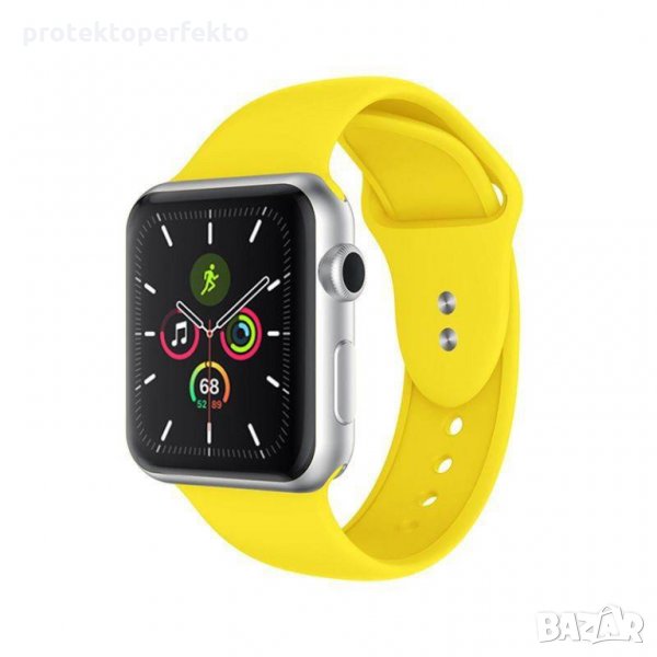 Силиконова каишка Apple watch 7 – 41mm, 45mm  жълта, Yellow, снимка 1