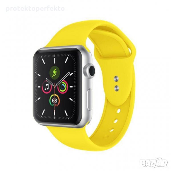 Силиконова каишка Apple watch 7 – 38mm, 40mm/ 41mm  жълта, Yellow, снимка 1