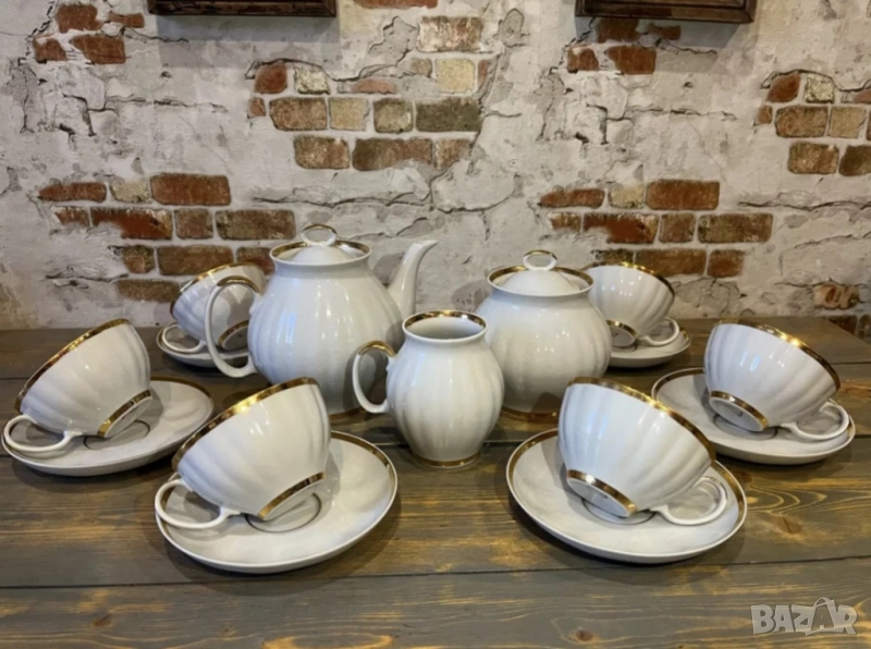 Сервиз за чай Дулево-Бял лебед,от времето на СССР , снимка 1