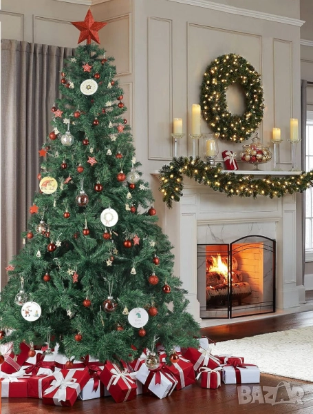 Коледна Елха Sunkky 180см с 1000 Клона– Реалистичен Дизайн, Стабилна Метална Стойка!, снимка 1