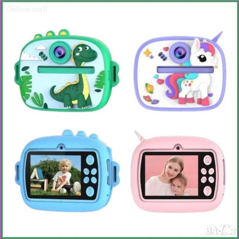 Детска камера с моментален печат – Еднорог / Динозавър, Instant Print Camera с 1080P видео и 32GB ка, снимка 1