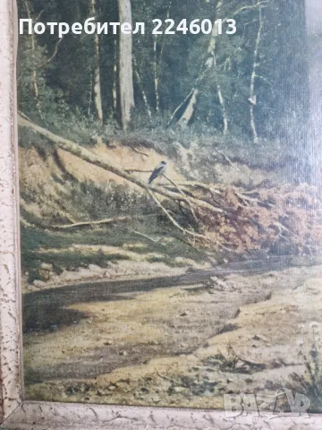 Картина репродукция-И Шишкин-"Речка в лесу", снимка 4 - Картини - 49980457