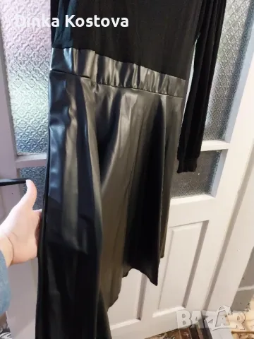 Рокля с кожа 2ХЛ-3ХЛ, снимка 3 - Рокли - 48213997