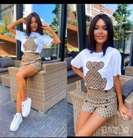 Дамсми Комплект с мече в три цвята, снимка 3 - Комплекти - 50699596