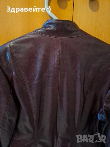 Кожено Яке цвят бордо XL, снимка 8 - Якета - 52185361