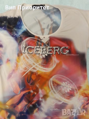 Маркова блуза ICEBERG без ръкав, сюрпризен принт-експресия, безкрайно фина, прохладна дишаща материя, снимка 3 - Тениски - 37258266