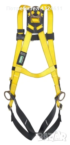 MSA сбруя за височинна работа с D-пръстени на гърба и талията Qwik-fit, снимка 1