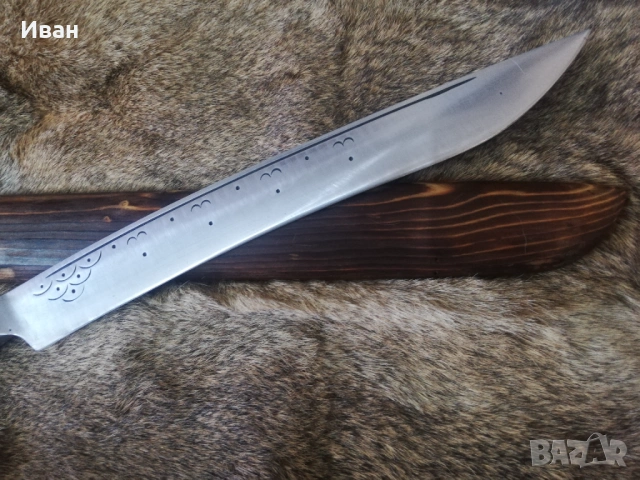 Масивен Нож,Острие Каракулак с Дървена Кания за Възстановки, снимка 4 - Екипировка - 53191844
