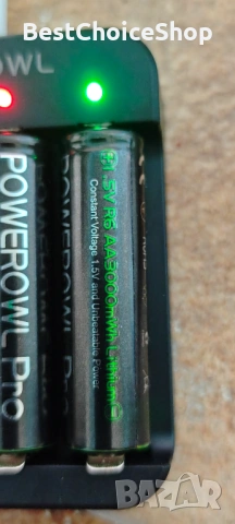 POWEROWL Pro – комплект зарядно + 8 бр. презареждащи батерии AA 1.5V, снимка 4 - Батерии, зарядни - 53254450