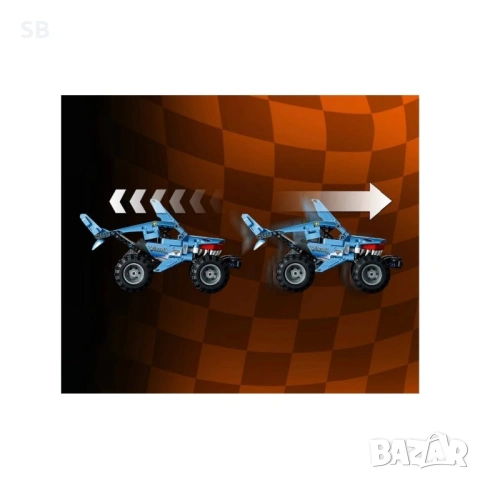 НОВ Конструктор LEGO Technic - Monster Jam Megalodon 2в1 (42134), снимка 3 - Конструктори - 53338058