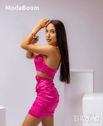 Розова дамска рокля , снимка 3 - Рокли - 48726394